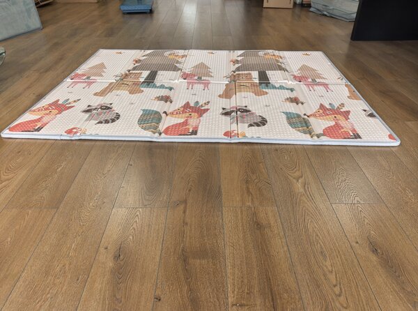 AIYAPLAY Covoraș de Joacă pentru Copii 200x150x1,5 cm, Tematică Pădure, Pliabil, Reversibil, XPE, 0-3 Ani, Multicolor | Aosom Romania