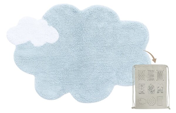 Covor pentru copii albastru deschis lavabil/țesut manual din bumbac 70x100 cm Mini Dream – Lorena Canals