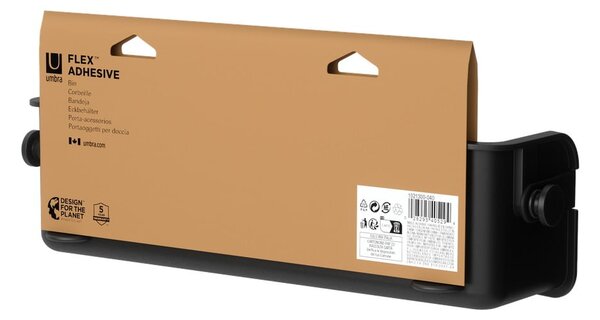 Raft pentru baie negru autoadeziv din plastic Flex Adhesive – Umbra