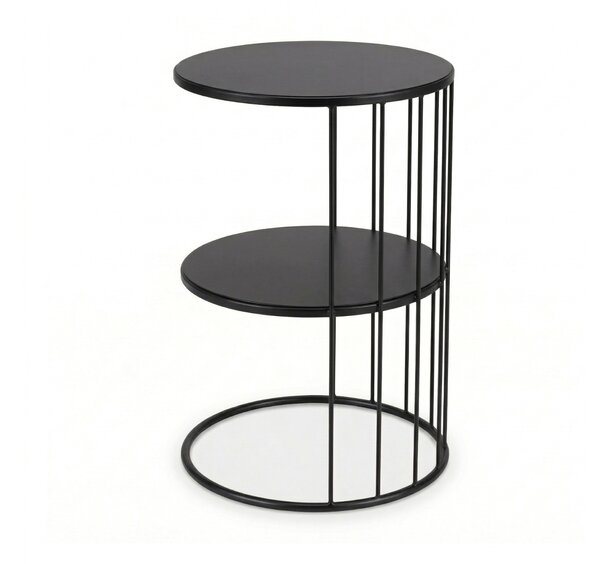 Meseu rotund de cafea din metal, cu raft RODA, 52 cm