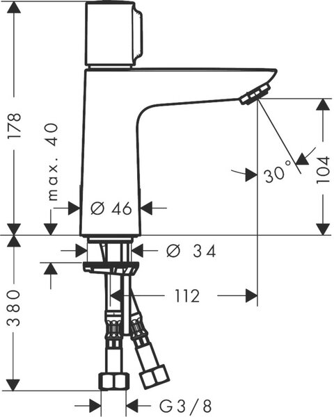 Hansgrohe Talis E baterie lavoar stativ crom 71751000