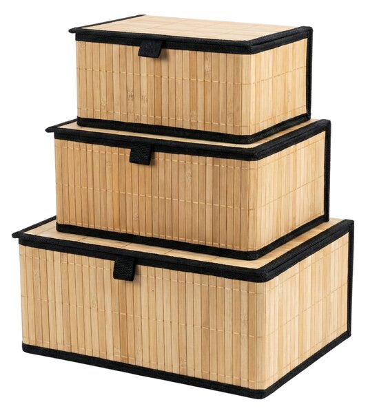 Set de coșuri închise de trei dimensiuni TILVA, negru