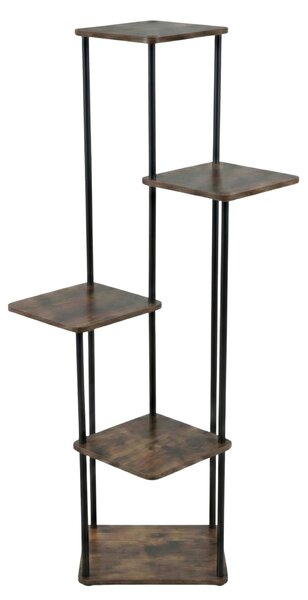Suport de flori înalt pentru 5 flori RIMOZA, 30 x 30 x 106 cm, maro închis