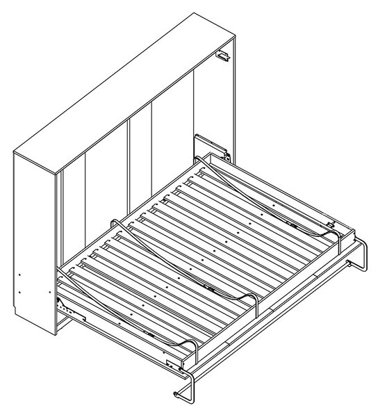Pat rabatabil Basic orizontal 90x200 - alb lucios