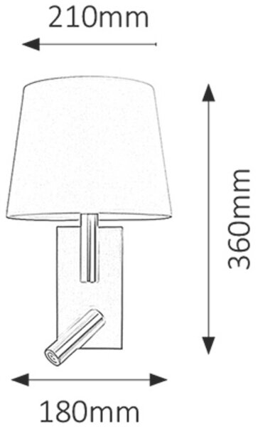 Rabalux Harvey lampă de perete 2x W alb-crom-satin 6539