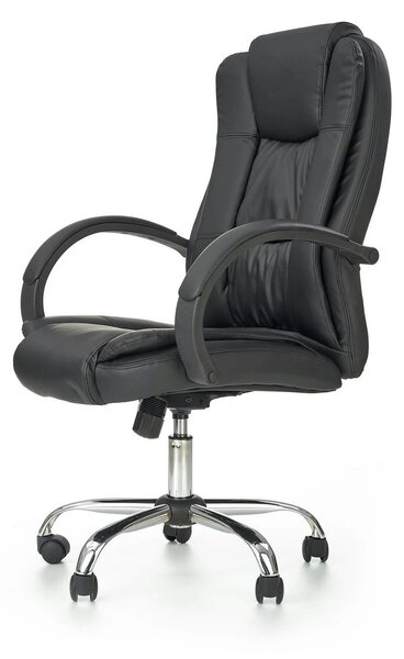 Scaun de birou RELAX, negru, piele ecologica, 64x75x110/118 cm