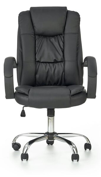 Scaun de birou RELAX, negru, piele ecologica, 64x75x110/118 cm
