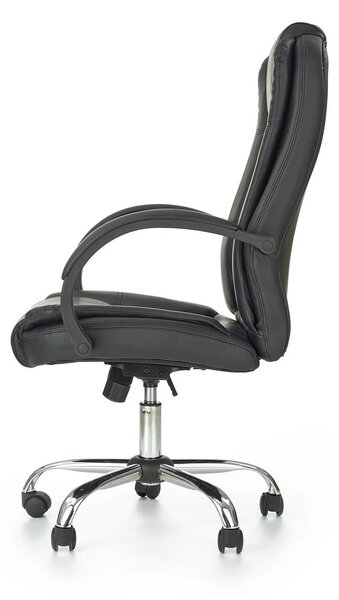Scaun de birou RELAX, negru, piele ecologica, 64x75x110/118 cm