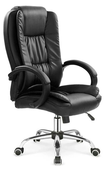 Scaun de birou RELAX, negru, piele ecologica, 64x75x110/118 cm