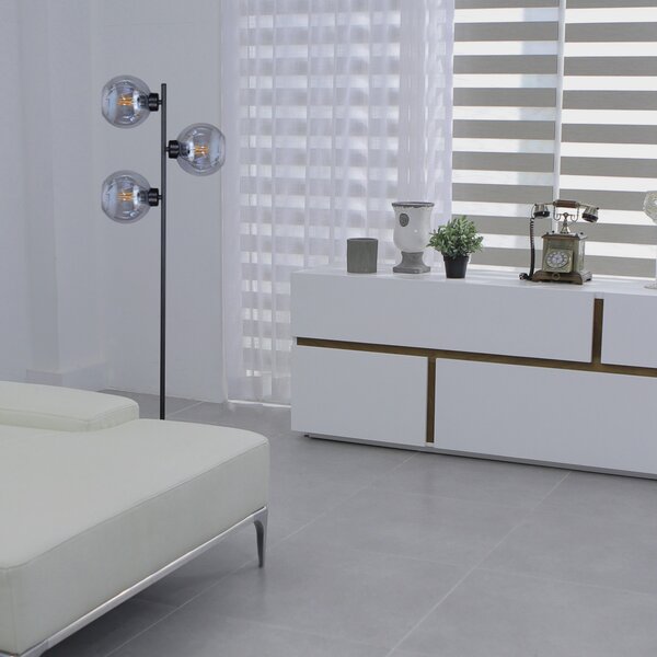 Kaja Aldar lampă de podea 3x60 W negru-grafit K-4854