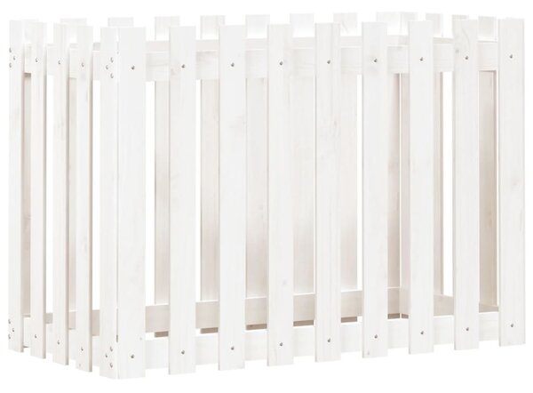 Pat înălțat grădină design gard alb 100x50x70cm lemn pin tratat