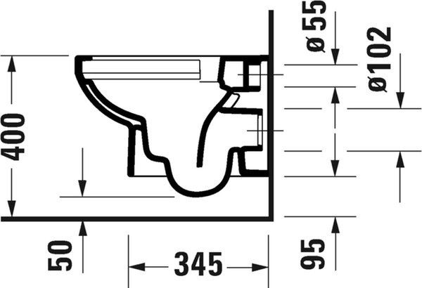 Duravit No. 1 vas wc agăţat fără margine alb 25750900002