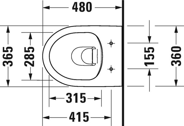 Duravit No. 1 vas wc agăţat fără margine alb 25750900002