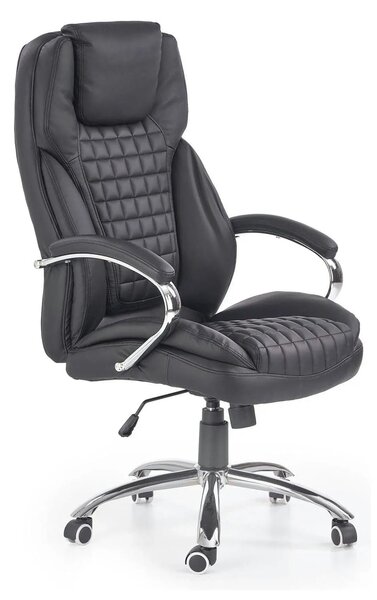 Scaun de birou KING, negru, piele ecologica, 67x76x116/124 cm