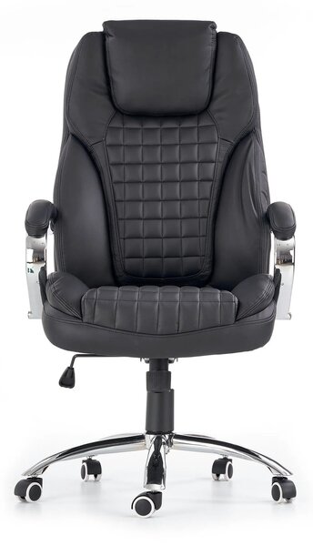 Scaun de birou KING, negru, piele ecologica, 67x76x116/124 cm