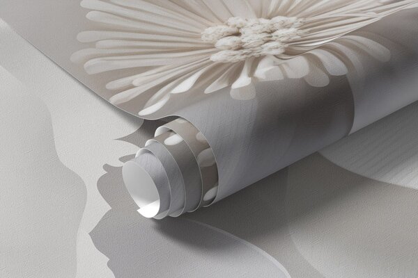 Tapet Flori albe cu petale delicate, aranjate într-un buchet dens, creând un sentiment de, Fototapet 3D, Fototapet 3D Flori, w09053 : Uwalls.ro