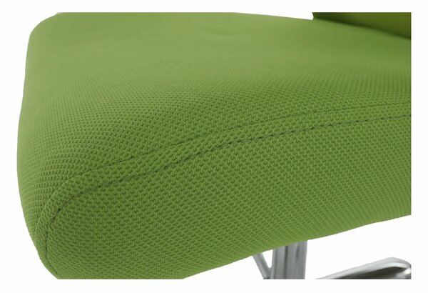 Scaun birou TAXIS, verde/alb/crom, stofa/plastic/metal, 64x63x118/127
