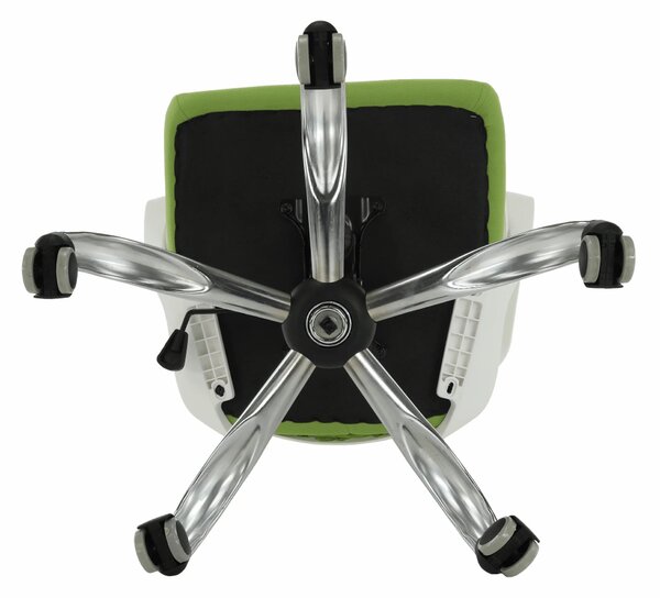 Scaun birou TAXIS, verde/alb/crom, stofa/plastic/metal, 64x63x118/127