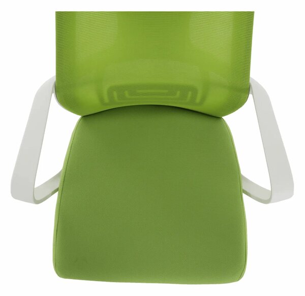 Scaun birou TAXIS, verde/alb/crom, stofa/plastic/metal, 64x63x118/127