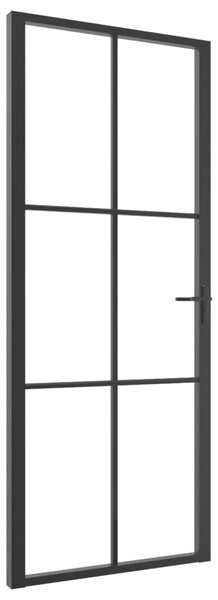 Ușă de interior, negru, 83x201,5 cm, sticlă ESG și aluminiu