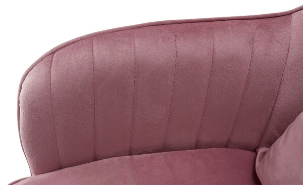 Scaun birou stofa catifelata KLIAN, roz/crom, 59x61x87/101 cm