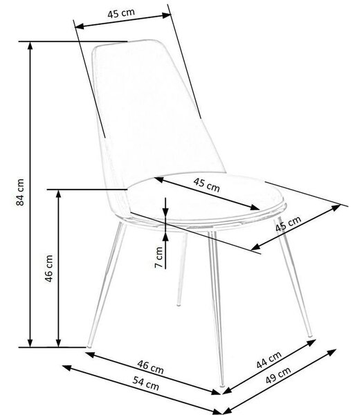 Scaun bej tapitat K460, stofa catifelata, 49x54x84 cm
