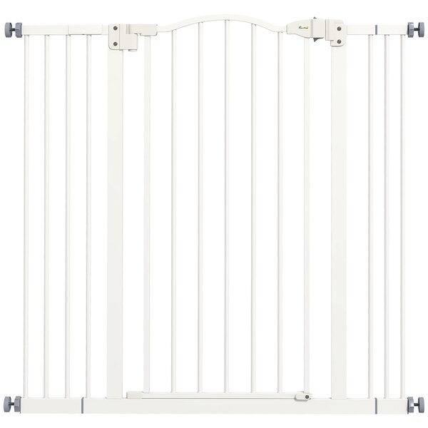 PawHut Poartă Extensibilă pentru Câini fără Șuruburi, Poartă de Siguranță Reglabilă, 94-100x94 cm, Alb | Aosom Romania