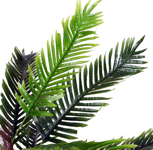 Outsunny Planta Artificiala Palmier Cycas Inaltime 123cm, Planta Artificiala cu Ghiveci Inclus, Decoratiune pentru Casa si Gradina | Aosom Romania