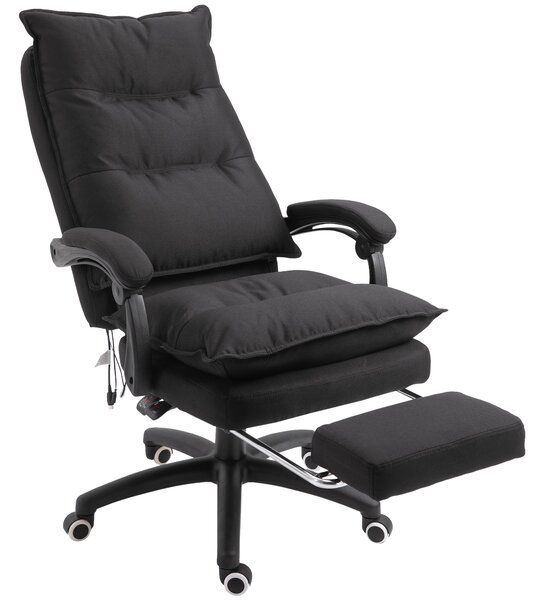 Vinsetto Scaun Birou cu Masaj, cu Înălțime Reglabilă, 6 Puncte de Masaj și Telecomandă, 70x62x120-130 cm, Negru | Aosom Romania