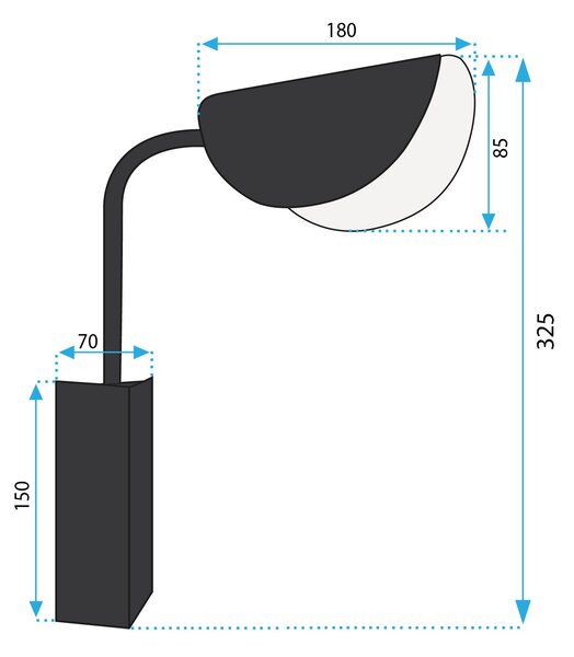 Lampa de perete APP1262-1W Black