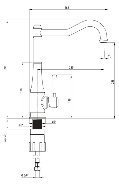 Deante Tamizo baterie bucătărie pe picior crom BQT063M