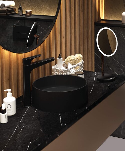 Deante Silia, chiuveta blat granit 36x36x12,5 cm, negru mat, DEA-CQS_NU4S