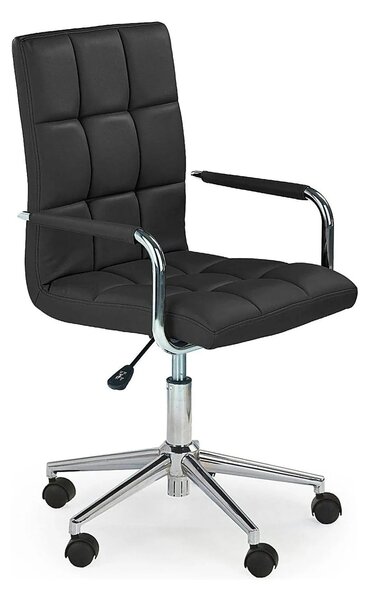Scaun birou GONZO 2, negru, piele ecologica, 53x60x98/110 cm