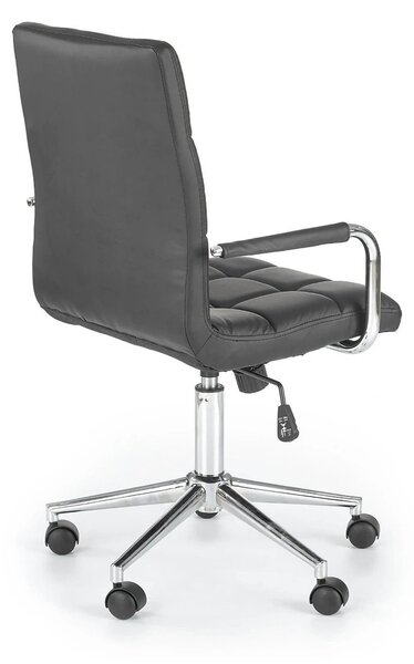 Scaun birou GONZO 2, negru, piele ecologica, 53x60x98/110 cm