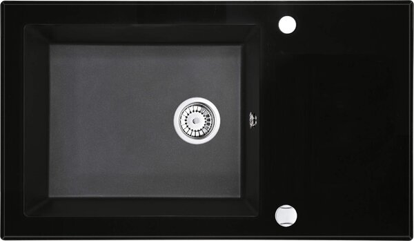 Deante Capella chiuvetă sticlă-granit 86x50 cm negru ZSC_GX2C