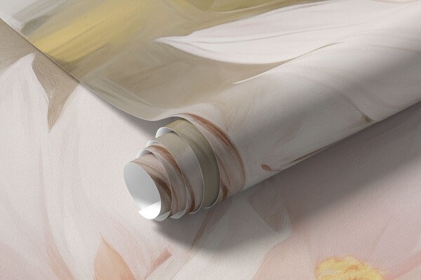 Tapet Delicate flori de lotus pictate cu acrilic, Fototapet Flori, w09067 : Uwalls.ro