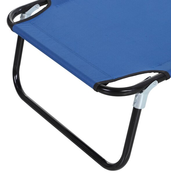 Outsunny Sezlong Pliabil de Gradina cu Spatar Ajustabil 5 Pozitii din Otel si Tesatura Oxford 188x56x28 cm Albastru | Aosom Romania