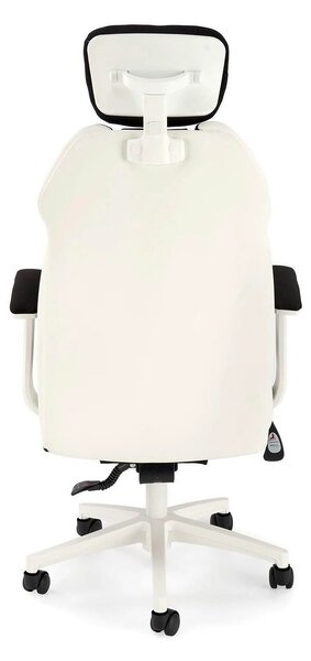 Scaun de birou CHRONO, negru/alb, stofa/piele ecologica, 65x70x120/128