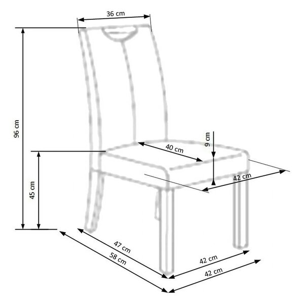 Scaun living Caro, crem/fag, piele ecologica/lemn de cauciuc, 42x58x96