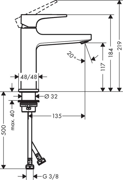 Hansgrohe Metropol baterie lavoar stativ crom 32507000