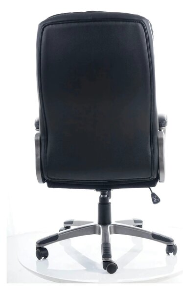 Scaun de birou Q-270, negru/crom, piele ecologica/metal, 66x50x114/124