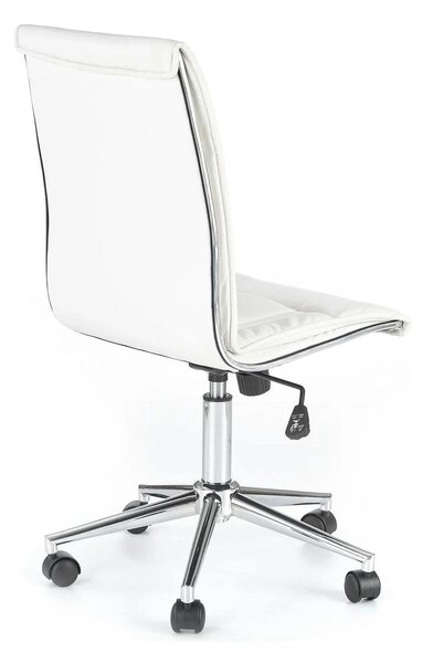 Scaun de birou PORTO, alb, piele ecologica, 44x57x97/107 cm