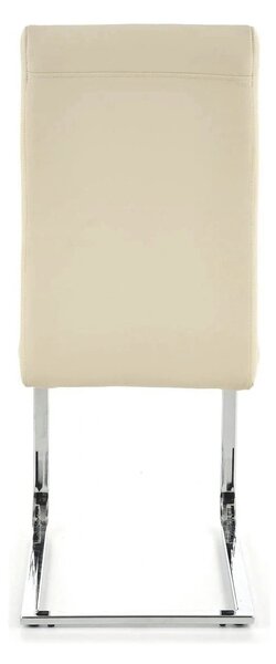 Scaun tapitat K85, crem/crom, metal/piele ecologica, 42X56X100 CM