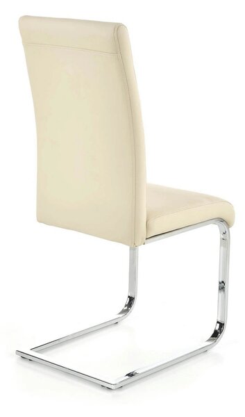 Scaun tapitat K85, crem/crom, metal/piele ecologica, 42X56X100 CM