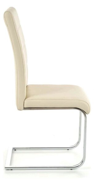 Scaun tapitat K85, crem/crom, metal/piele ecologica, 42X56X100 CM