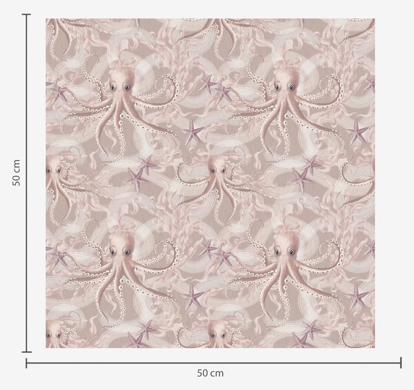 Tapet Octopus pe un fundal roz, Tapet pentru copii, Tapet pentru fete, a00120 : Uwalls.ro