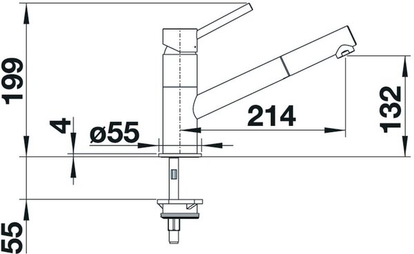 Blanco Kano-S baterie bucătărie pe picior crom-antracit 525038