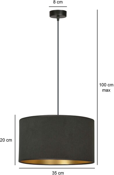Emibig Hilde lampă suspendată 1x15 W negru-auriu 1054/1