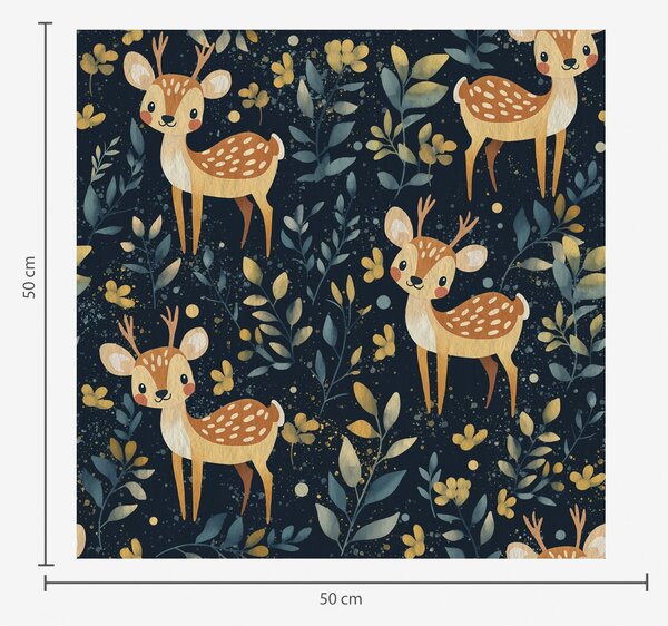 Tapet Fawn într-o pădure întunecată cu frunze galbene, Tapet pentru copii, Tapet pentru fete, a00124 : Uwalls.ro