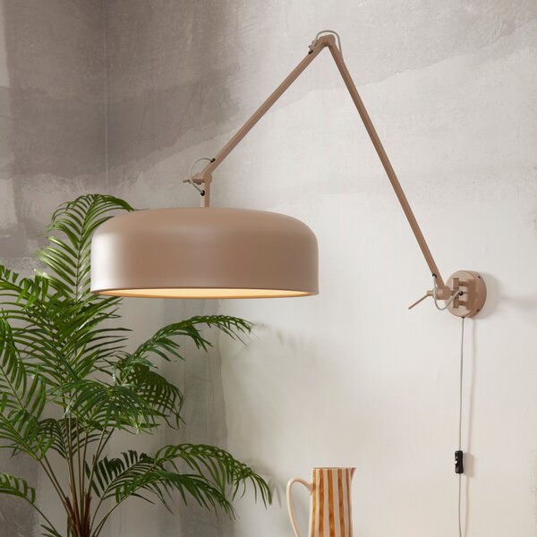 IT´S ABOUT ROMI IT'S Aplică de perete Marseille, nisip, Ø 48 cm, Bej, Camera de zi / sufragerie, Metal, Modern, Perete rotund